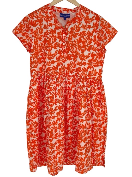 Tuckernuck Dresses & Skirts - NWT Tuckernuck Orange Floral Print Short Sleeve Dress by Ro’s GARDEN Anthro